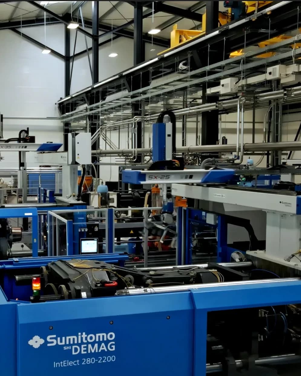 Industrial production machinery inside the IL-PE factory